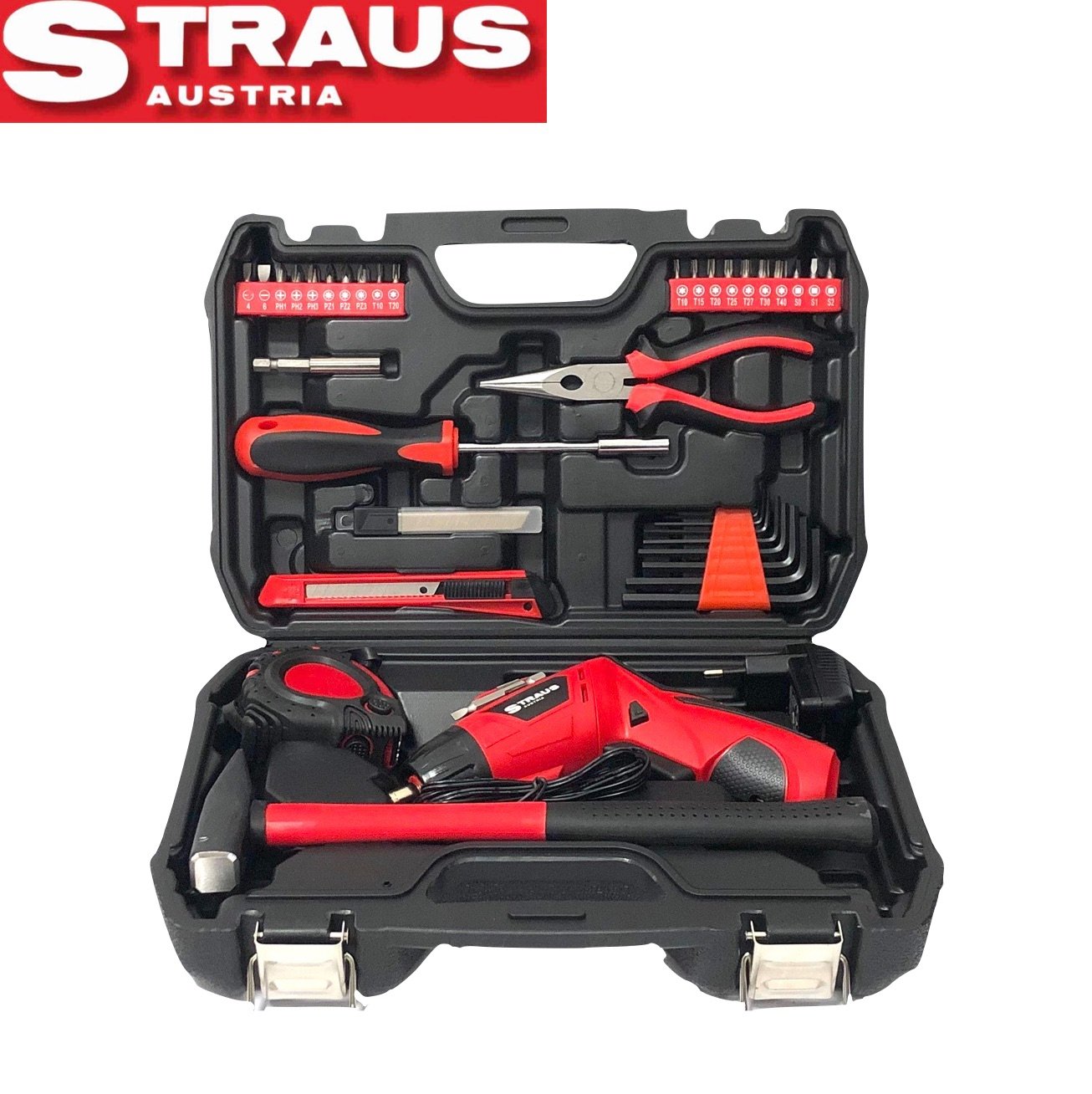 straus 101 részes lithium ion akkus csavarozó + kiegészítők kofferrel led világítás 4,8v st/csd48 110 straus 101 részes lithium ion akkus csavarozó + kiegészítők kofferrel led világítás 4,8v st/csd48 110