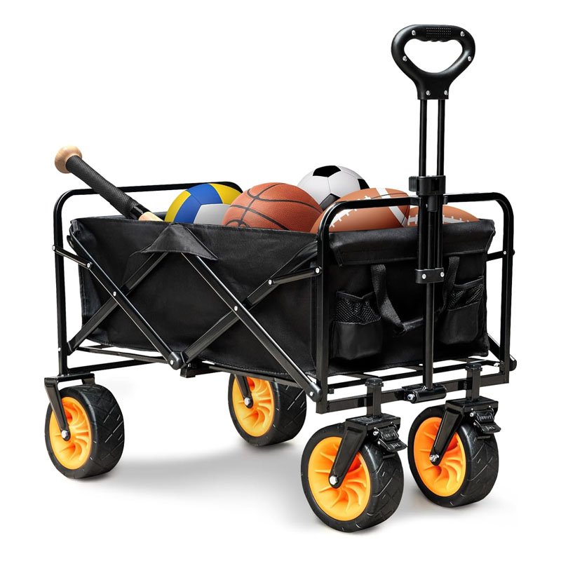 Összecsukható négykerekű gurulós kocsi, nagy teherbírású kiszélesített kerekekkel folding wagon Összecsukható négykerekű gurulós kocsi, nagy teherbírású kiszélesített kerekekkel folding wagon