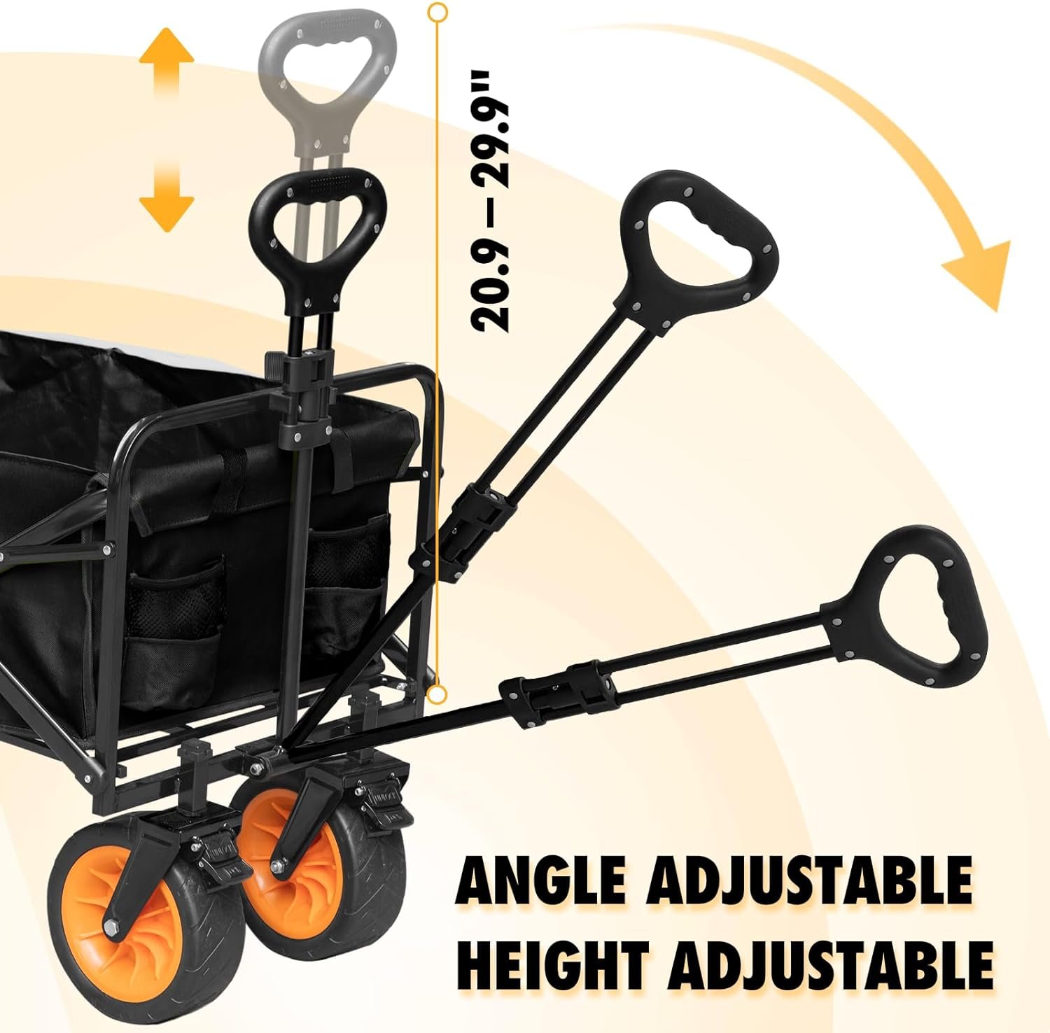 Összecsukható négykerekű gurulós kocsi, nagy teherbírású kiszélesített kerekekkel folding wagon Összecsukható négykerekű gurulós kocsi, nagy teherbírású kiszélesített kerekekkel folding wagon