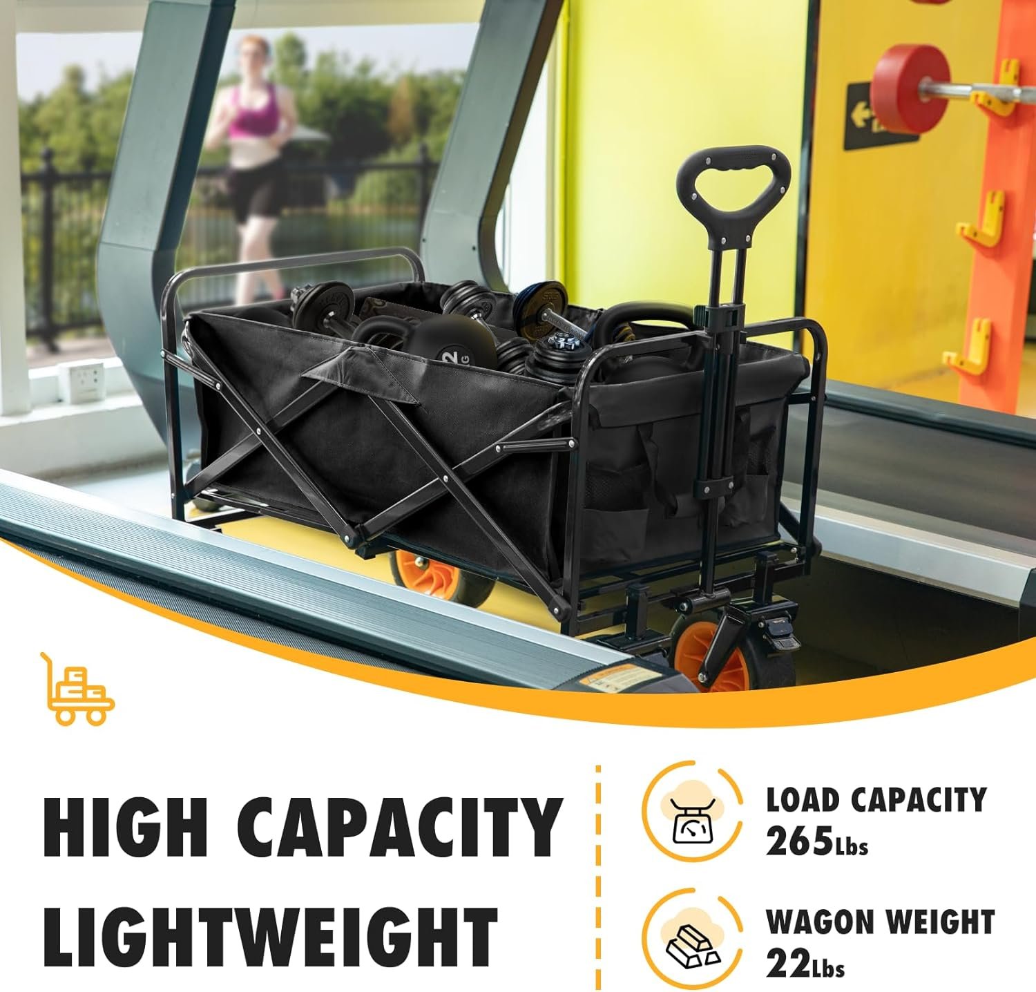 Összecsukható négykerekű gurulós kocsi, nagy teherbírású kiszélesített kerekekkel folding wagon Összecsukható négykerekű gurulós kocsi, nagy teherbírású kiszélesített kerekekkel folding wagon