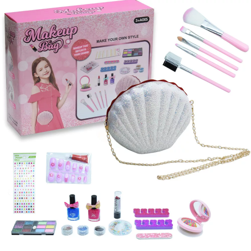 gyermek smink és körmös készlet kagyló alakú kistáskával gyermek smink és körmös készlet kagyló alakú kistáskával