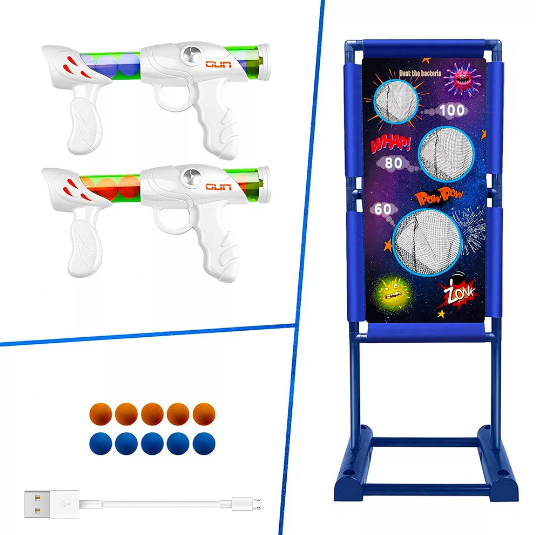 céllövő játéktábla 2x12 db habtölténnyel és 2 db légfegyverrel céllövő játéktábla 2x12 db habtölténnyel és 2 db légfegyverrel