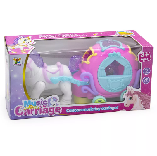 mágikus zenélő és világító hintó fehér lóval mágikus zenélő és világító hintó fehér lóval