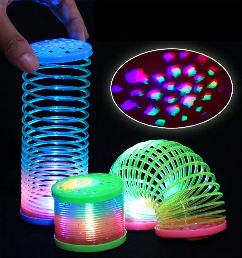 szivárványszínű, világító lépcsőjáró rugó szivárványszínű, világító lépcsőjáró rugó