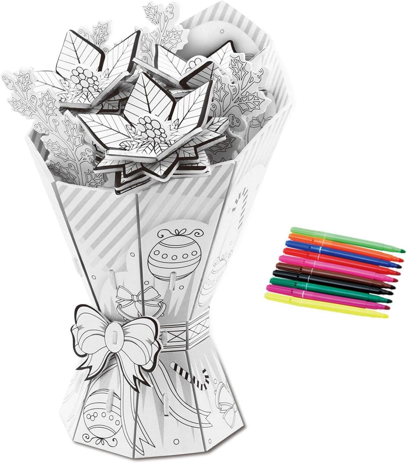 3d virágos kirakós csokor 10 filctollal, színező graffiti csokorfestés 3d virágos kirakós csokor 10 filctollal, színező graffiti csokorfestés