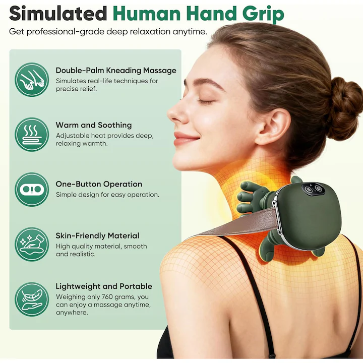 massage fh 670 nyak és vállmasszírozó – 4d biomimetikus, fűthető masszírozó (zöld) massage fh 670 nyak és vállmasszírozó – 4d biomimetikus, fűthető masszírozó (zöld)