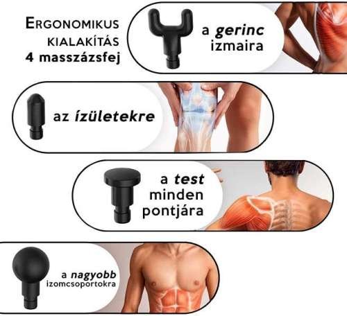 kézi masszázs pisztoly, masszírozó gép cserélhető fejekkel kézi masszázs pisztoly, masszírozó gép cserélhető fejekkel