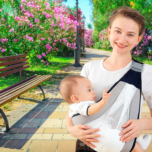 Állítható babahordozó légáteresztő hálóval, kenguru Állítható babahordozó légáteresztő hálóval, kenguru