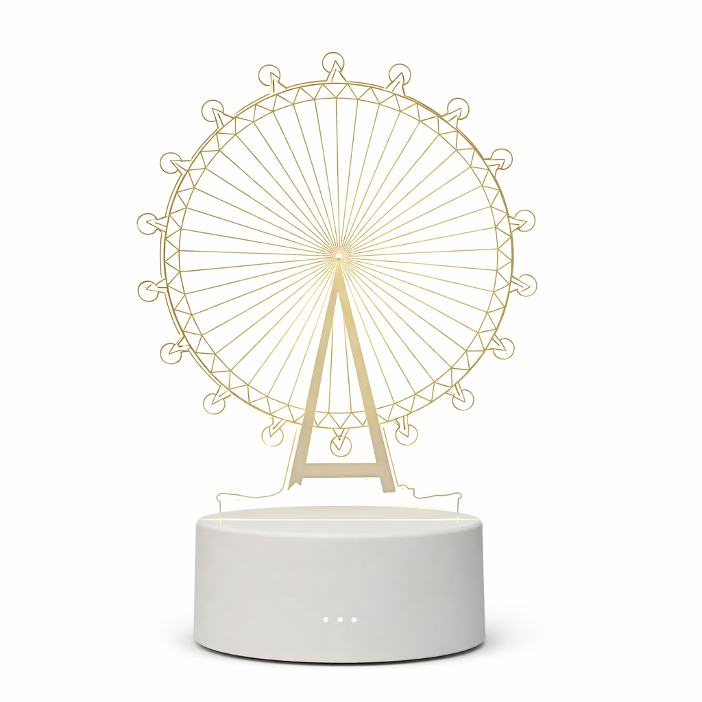 Óriáskerék 3d led lámpa – dekoratív Éjszakai fény Óriáskerék 3d led lámpa – dekoratív Éjszakai fény