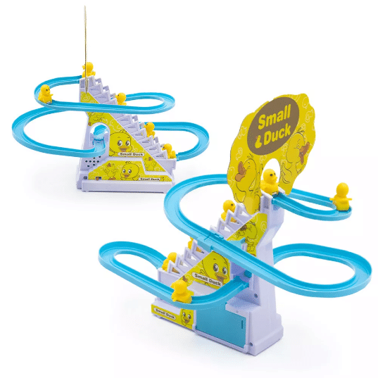 zenélő és világító kacsa csúszda, 6 db kiskacsával zenélő és világító kacsa csúszda, 6 db kiskacsával