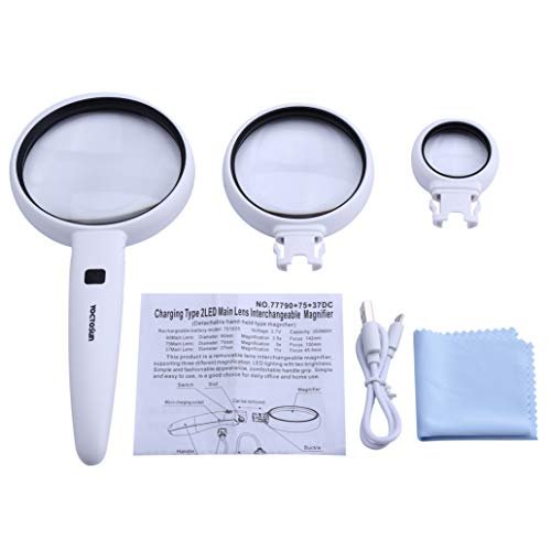 tölthető 2led es cserélhető lencse típusú nagyító 3db lencse 3,5x 5x 11x tölthető 2led es cserélhető lencse típusú nagyító 3db lencse 3,5x 5x 11x