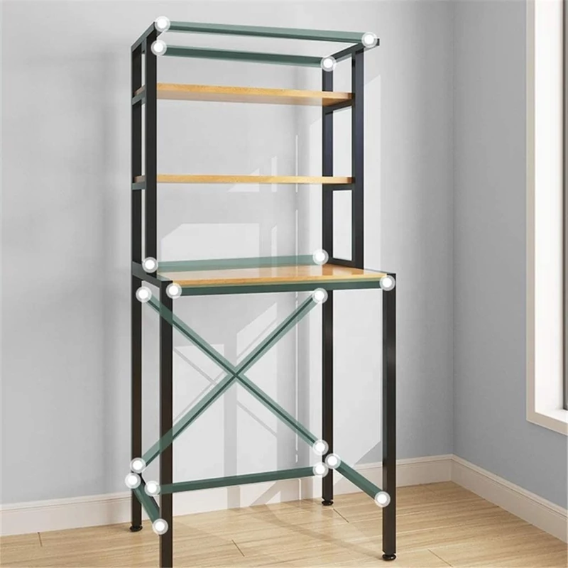 3 szintes masszív fém fürdőszobai polcrendszer mosógép fölé fa polcokkal, fekete 175 cm 3 szintes masszív fém fürdőszobai polcrendszer mosógép fölé fa polcokkal, fekete 175 cm