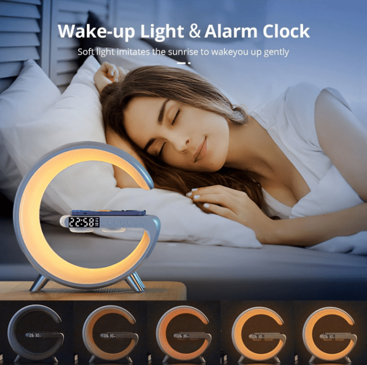 multifunkciós szórakoztató állomás – bluetooth hangszóró, vezeték nélküli töltő, rgb led party fény és éjszakai lámpa – 10w multifunkciós szórakoztató állomás – bluetooth hangszóró, vezeték nélküli töltő, rgb led party fény és éjszakai lámpa – 10w