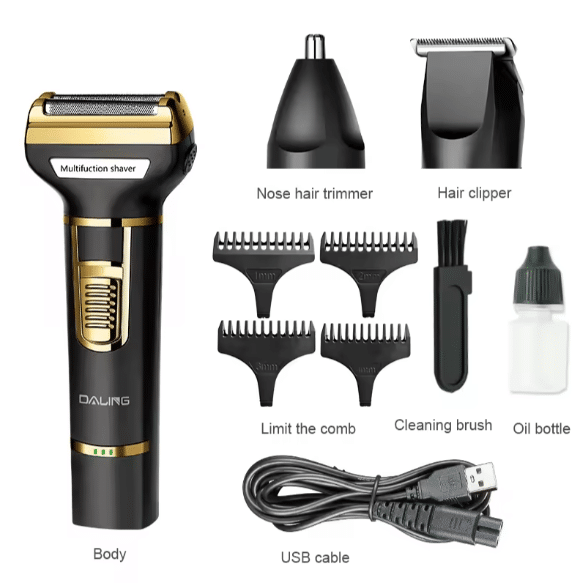 daling dl 9203 3 az 1 ben többfunkciós usb Újratölthető professzionális hajvágó, borotva és orrszőrnyíró daling dl 9203 3 az 1 ben többfunkciós usb Újratölthető professzionális hajvágó, borotva és orrszőrnyíró