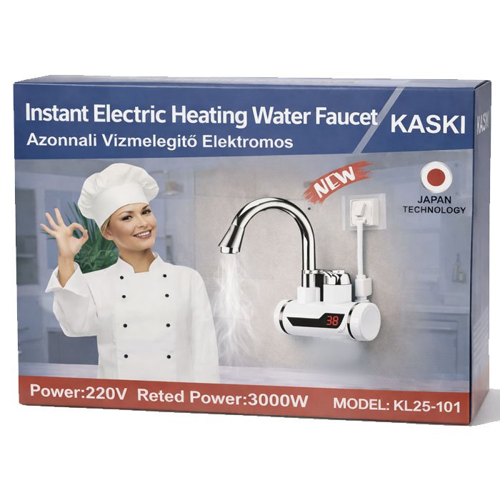 Átfolyós elektromos vízmelegítő csaptelep fali csatlakozÓs kaski – kl25 101 Átfolyós elektromos vízmelegítő csaptelep fali csatlakozÓs kaski – kl25 101