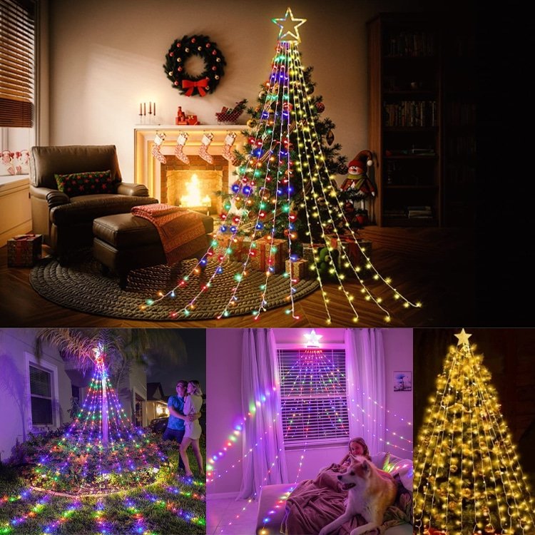 premium led star 360 led es kül és beltéri vízesés fényfüzér 8 üzemmóddal meleg fehér premium led star 360 led es kül és beltéri vízesés fényfüzér 8 üzemmóddal meleg fehér