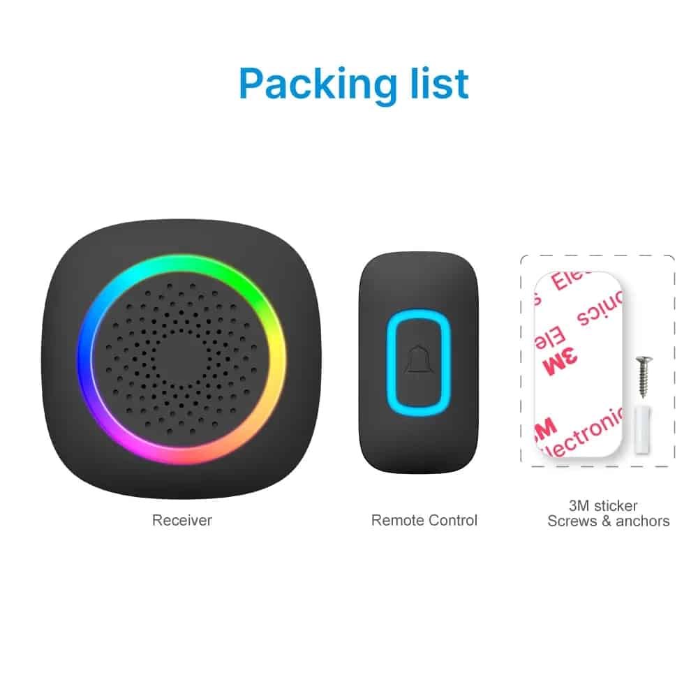 vezetéknélküli kapucsengő rgb világítással, 300m hatótávval vezetéknélküli kapucsengő rgb világítással, 300m hatótávval