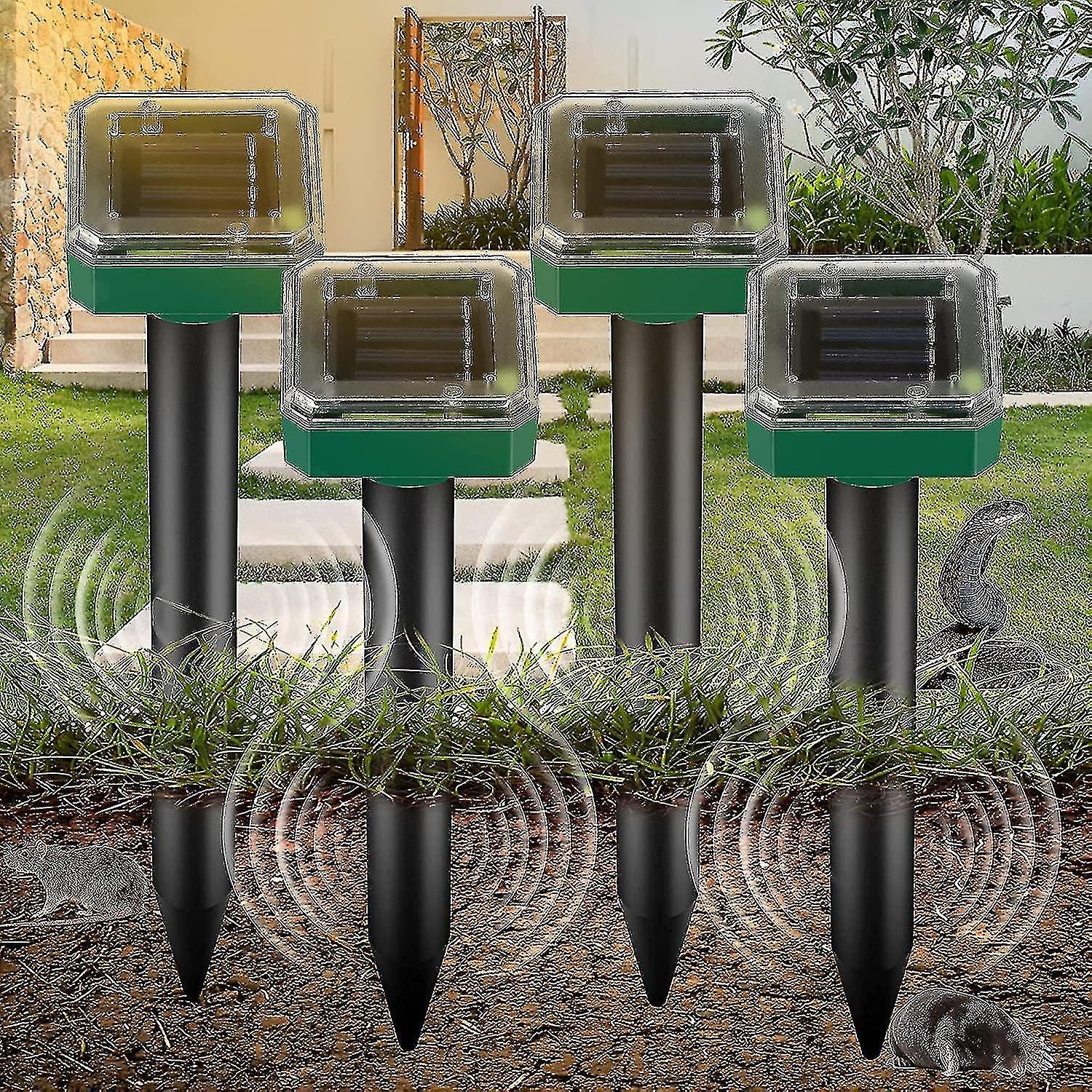 napelemes ultrahangos vakond és rágcsáló riasztó 400hz 4 darabos csomag napelemes ultrahangos vakond és rágcsáló riasztó 400hz 4 darabos csomag