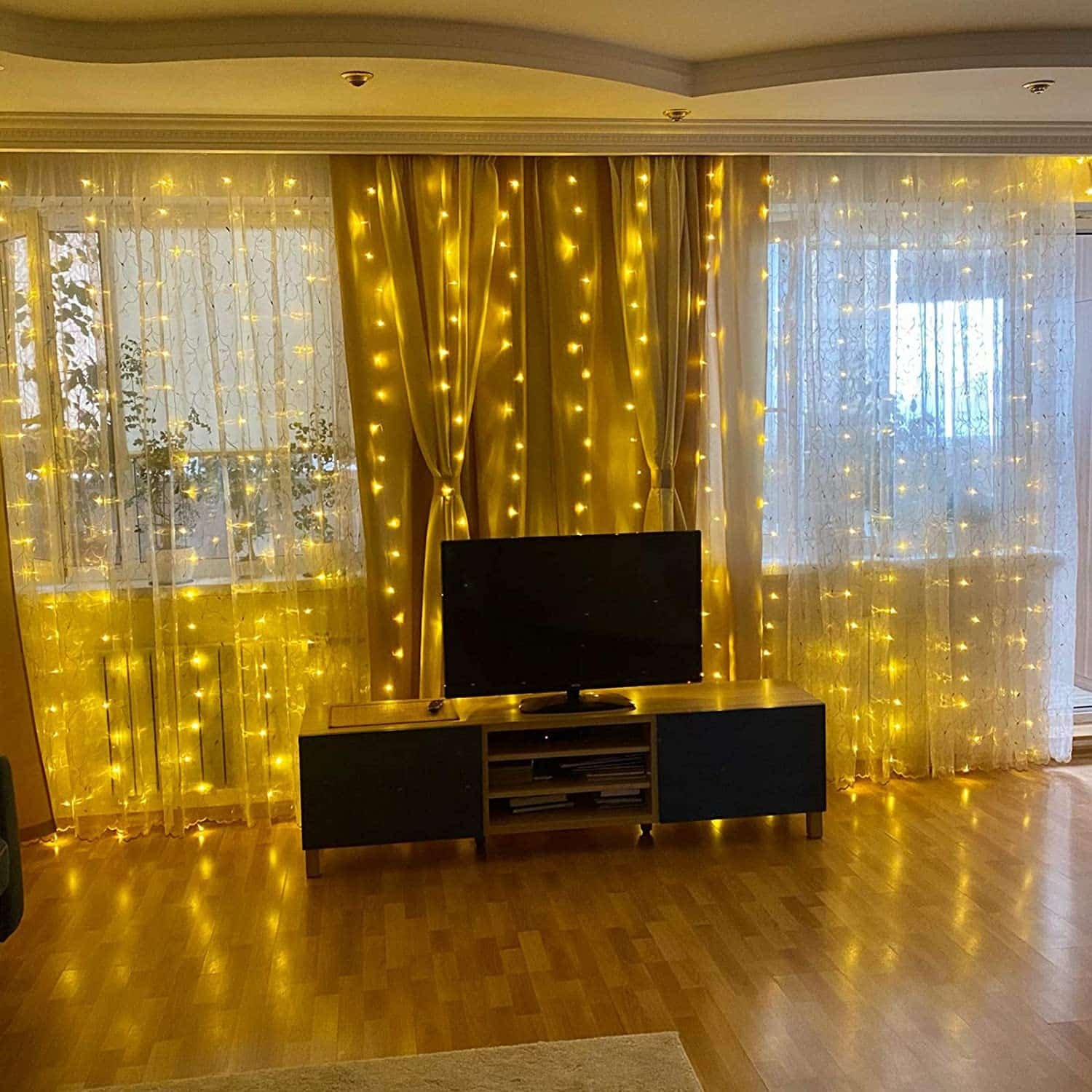 led fényfüggöny 8 üzemmód 2m x 2m 200 led es meleg fehér led fényfüggöny 8 üzemmód 2m x 2m 200 led es meleg fehér