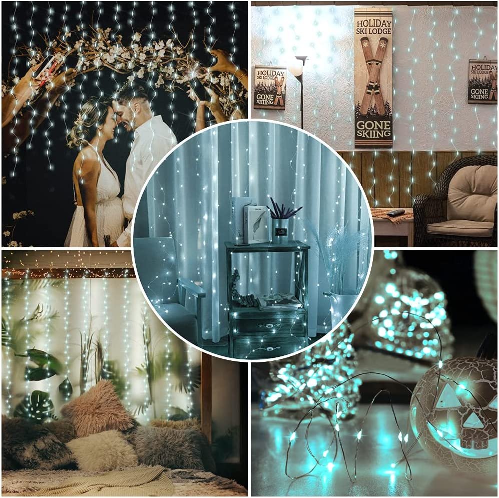 led fényfüggöny 8 üzemmód 2m x 2m 200 led es hideg fehér led fényfüggöny 8 üzemmód 2m x 2m 200 led es hideg fehér