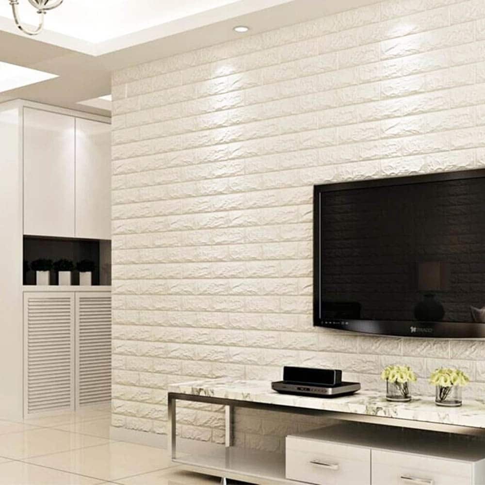 fehér, 3d s öntapadós dekor tapéta tégla mintával / falmatrica – 70x77 cm fehér, 3d s öntapadós dekor tapéta tégla mintával / falmatrica – 70x77 cm