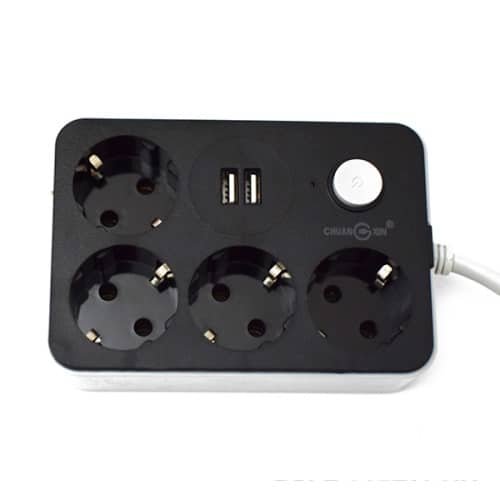 hálózati elosztó 4 db konnektor aljzattal + 2xusb csatlakozóval és kapcsolóval / hosszabbító hálózati elosztó 4 db konnektor aljzattal + 2xusb csatlakozóval és kapcsolóval / hosszabbító
