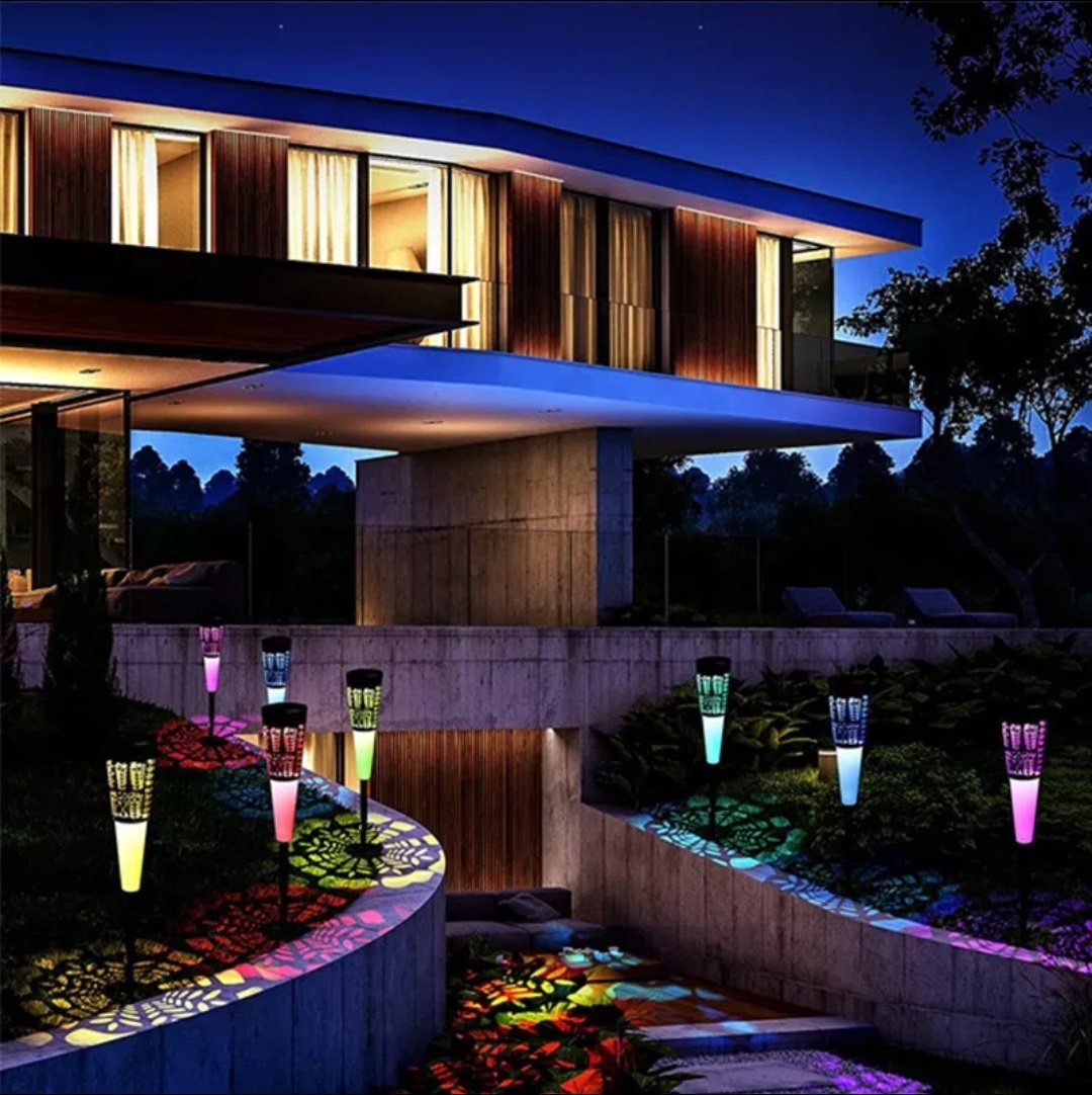 leszúrható napelemes led világítás készlet, fehér és rgb üzemmóddal, 6 db leszúrható napelemes led világítás készlet, fehér és rgb üzemmóddal, 6 db