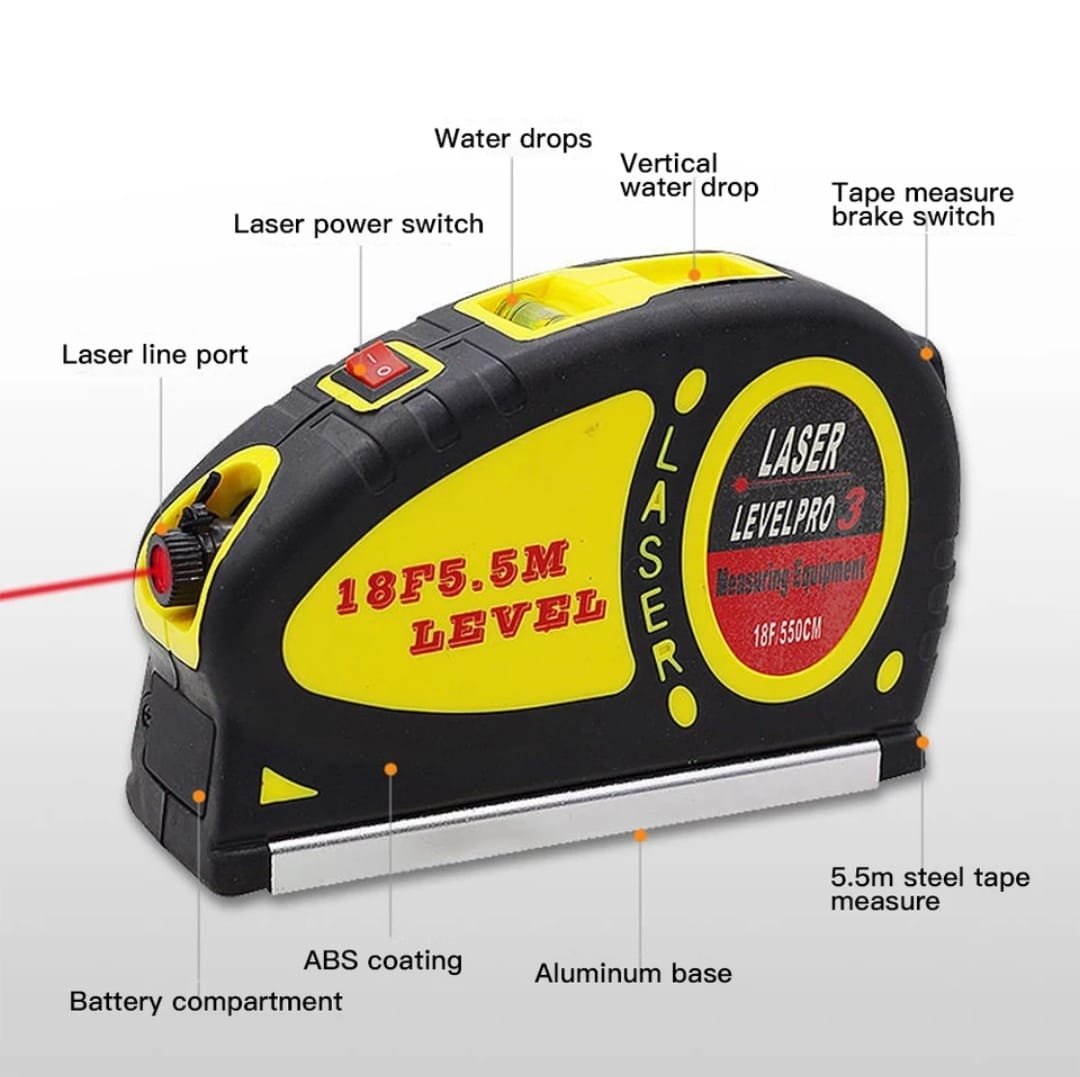 lézeres vízmérték 5,3 méteres mérőszalaggal lézeres vízmérték 5,3 méteres mérőszalaggal