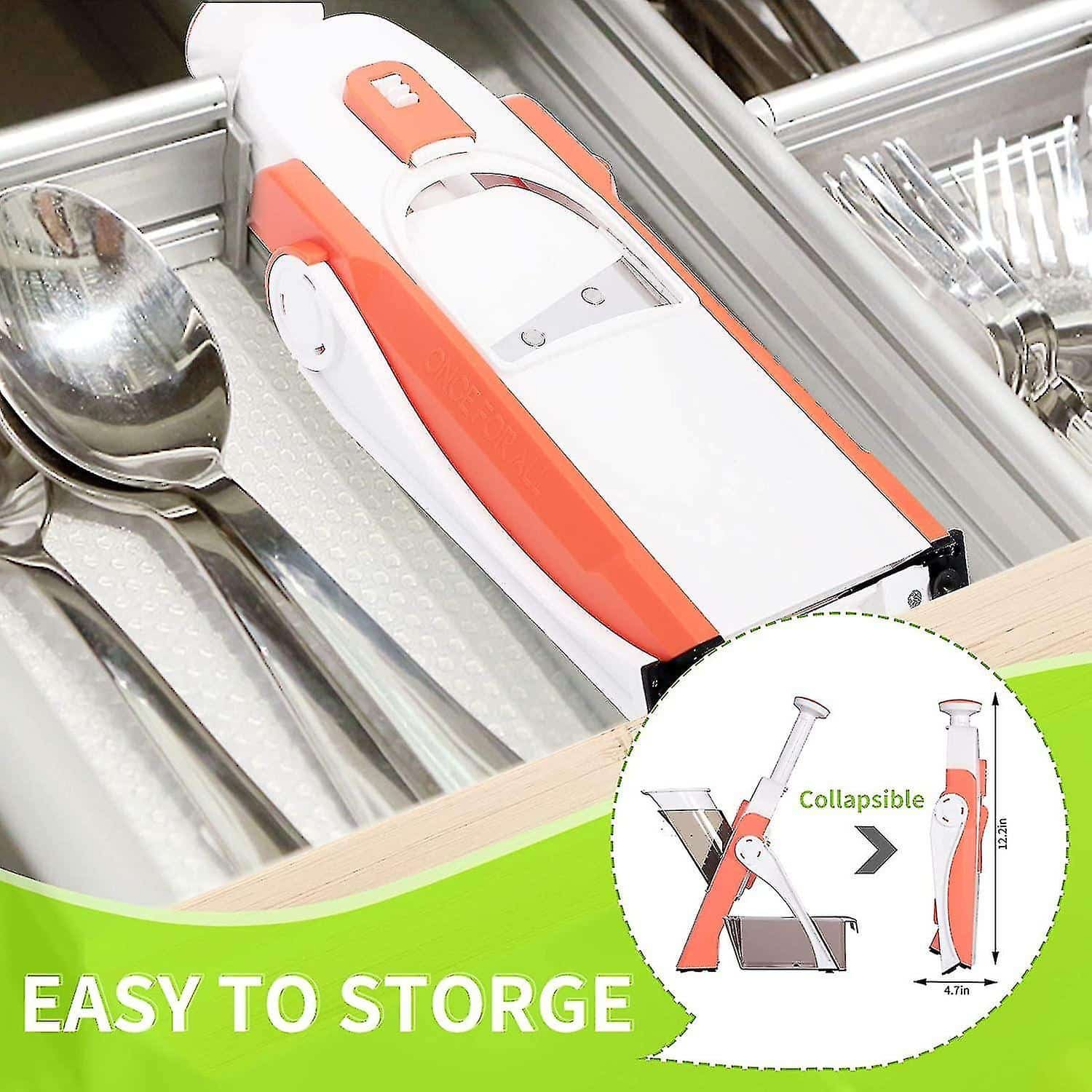 Állítható mandolinszeletelő biztonságos zöldségszeletelő, ételaprító Állítható mandolinszeletelő biztonságos zöldségszeletelő, ételaprító