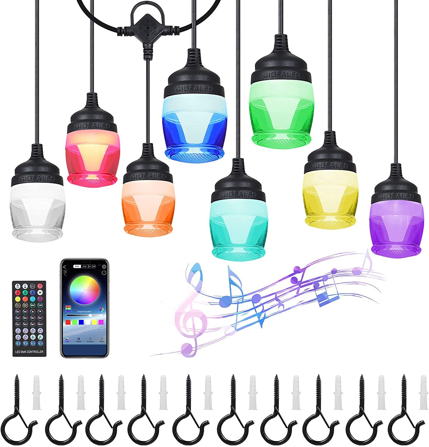 bluetooth kültéri rgb okos led égősor színes 9m f12c bluetooth kültéri rgb okos led égősor színes 9m f12c
