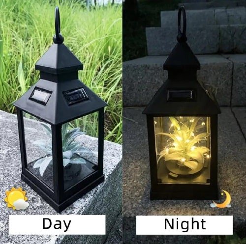 kültéri napelemes dekorlámpa műnövénnyel kültéri napelemes dekorlámpa műnövénnyel