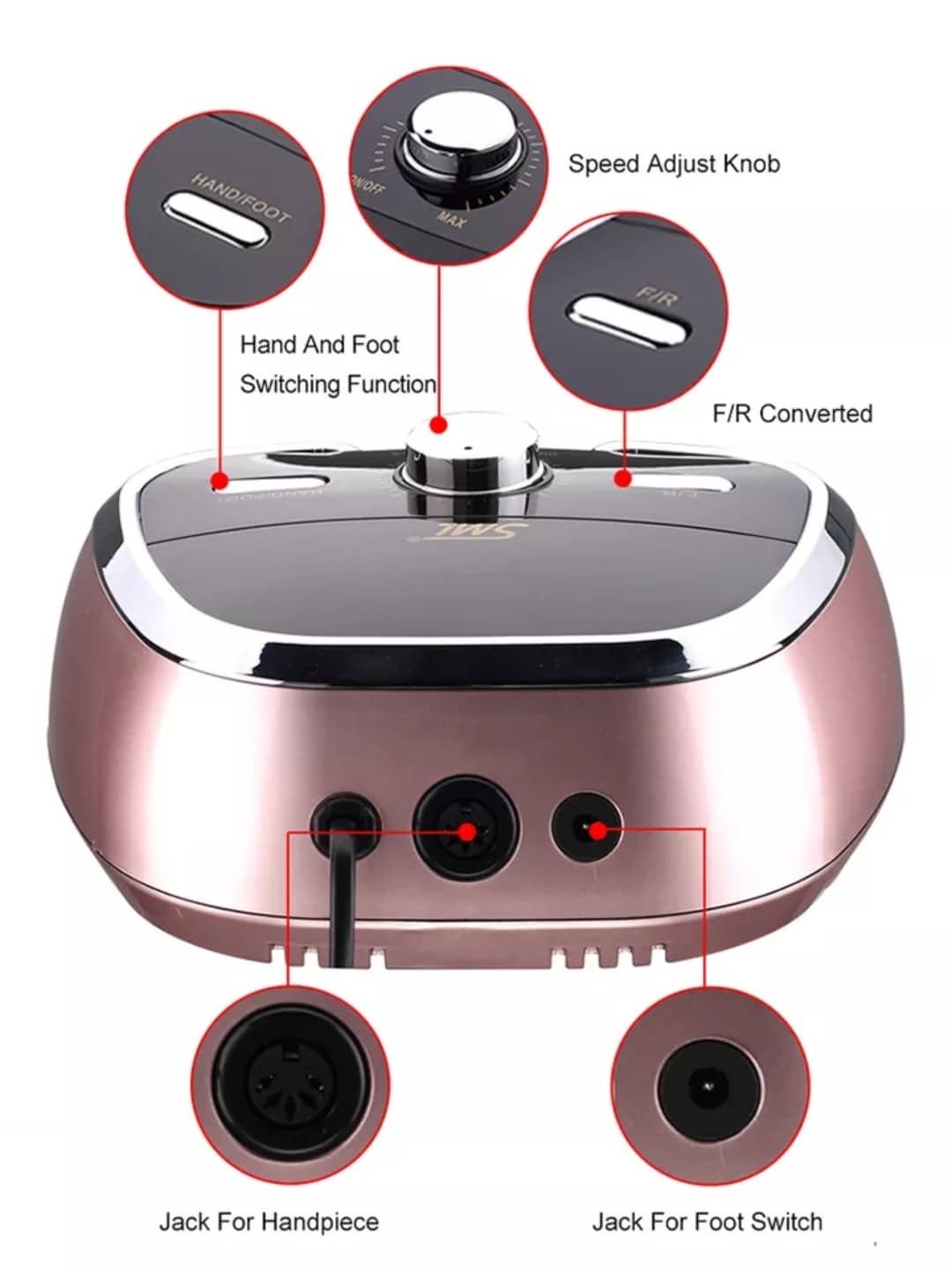 sml profi pedálos körömcsiszoló szett pedikűr manikűr 6 fej 35.000 rpm m3 sml profi pedálos körömcsiszoló szett pedikűr manikűr 6 fej 35.000 rpm m3
