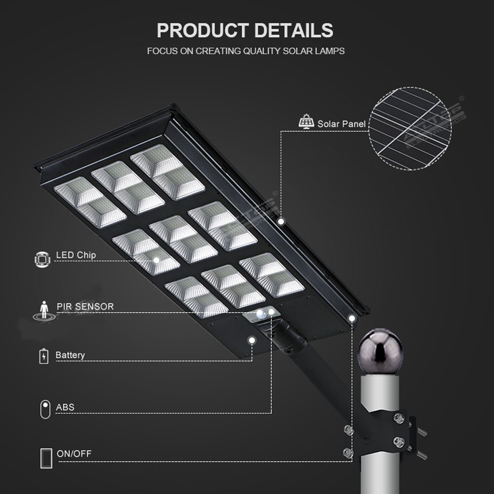 napelemes 500 w mozgásérzékelős kerti, utcai szolárlámpa távirányítós napelemes 500 w mozgásérzékelős kerti, utcai szolárlámpa távirányítós